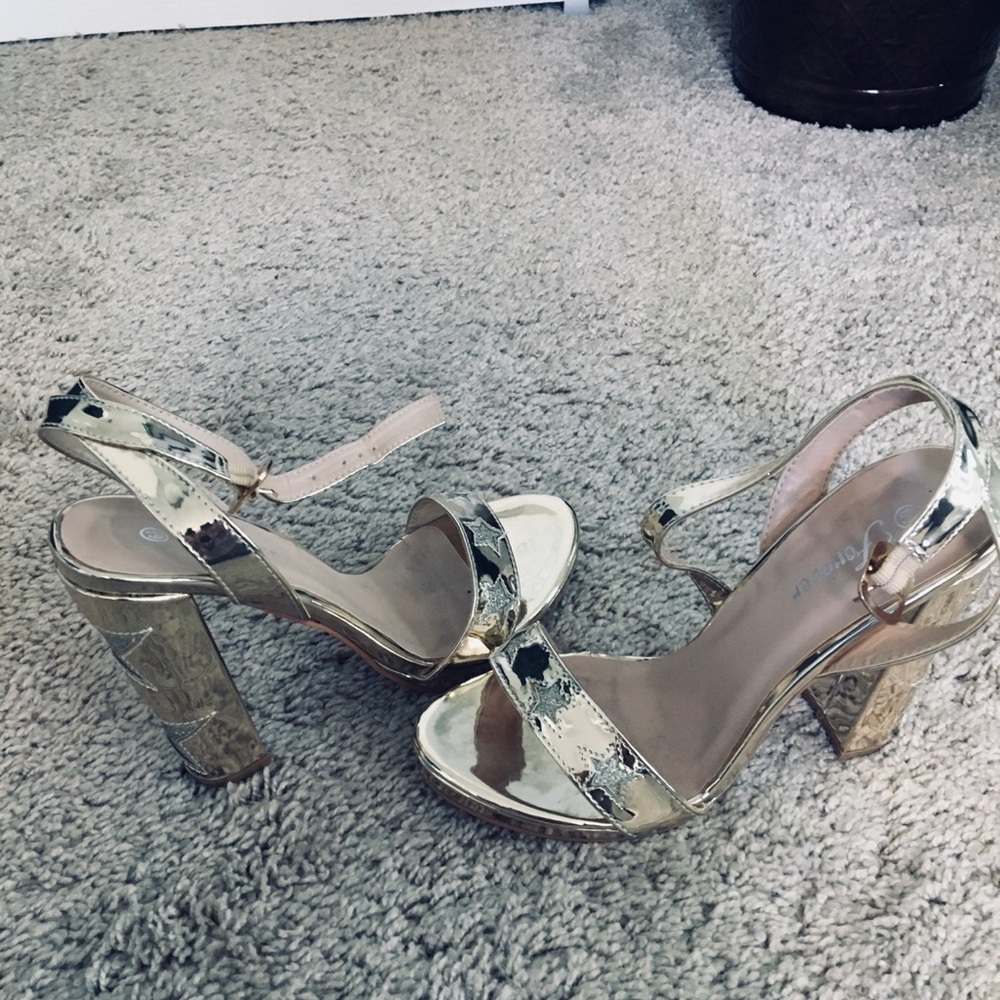Fun gold heels